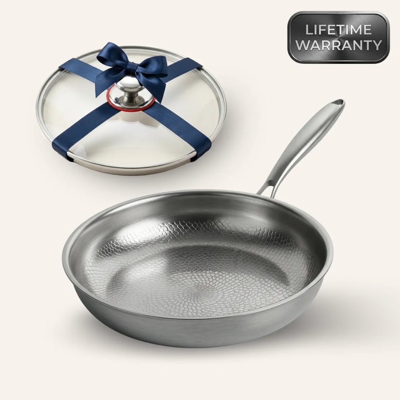 Titanium Hammered Pan + Lid
