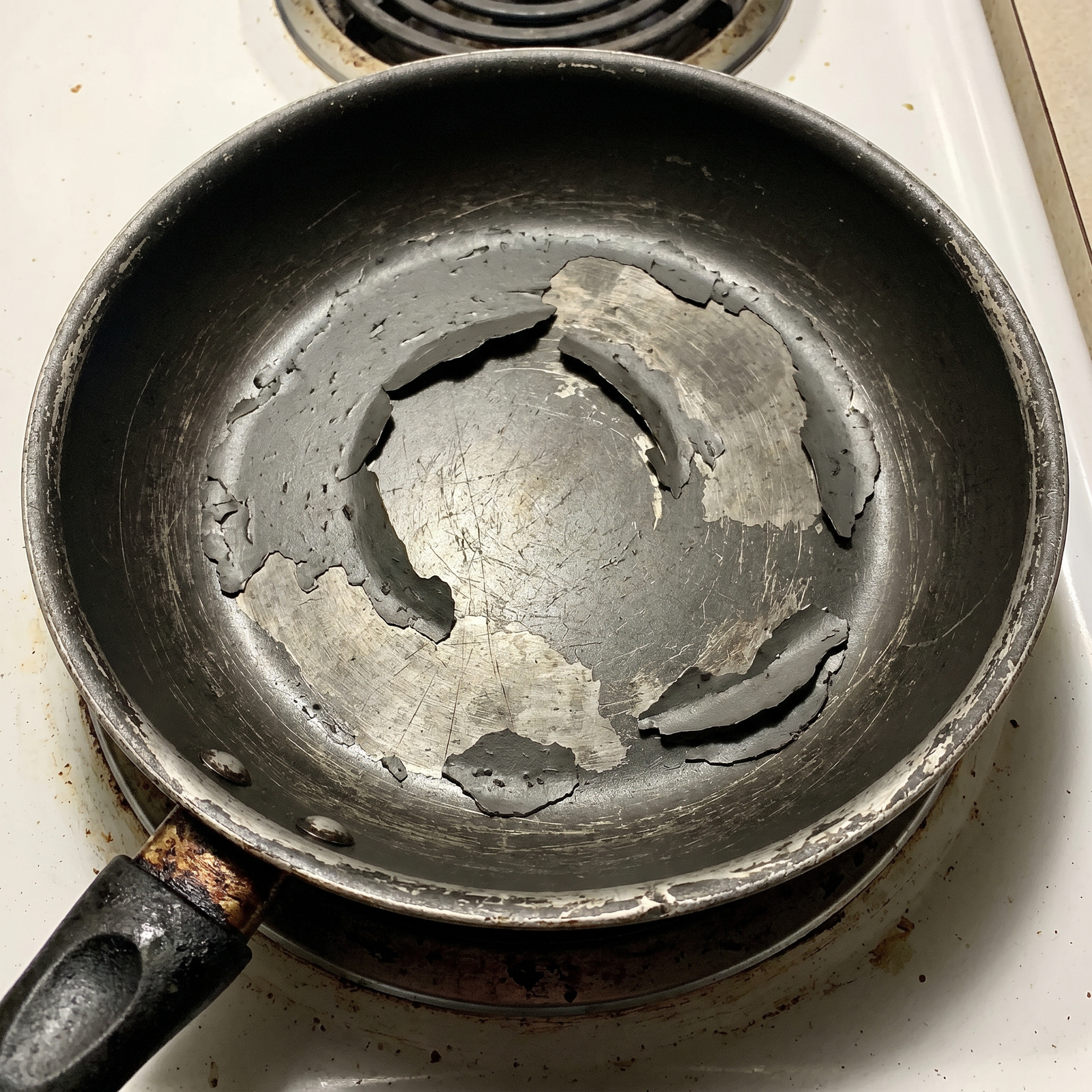 Titanium cookware compared with an older pan